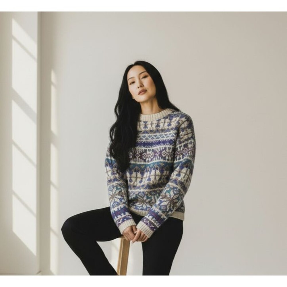 Vintage 90s Secrets Sun Prints Sweater Womens S Fair Isle Knit USA Cottage